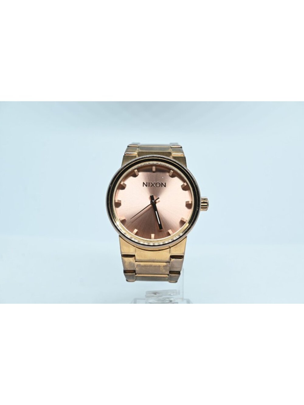 Nixon A160897 The Cannon Rose Gold Dial Steel Bracelet Watch 100M Men's
